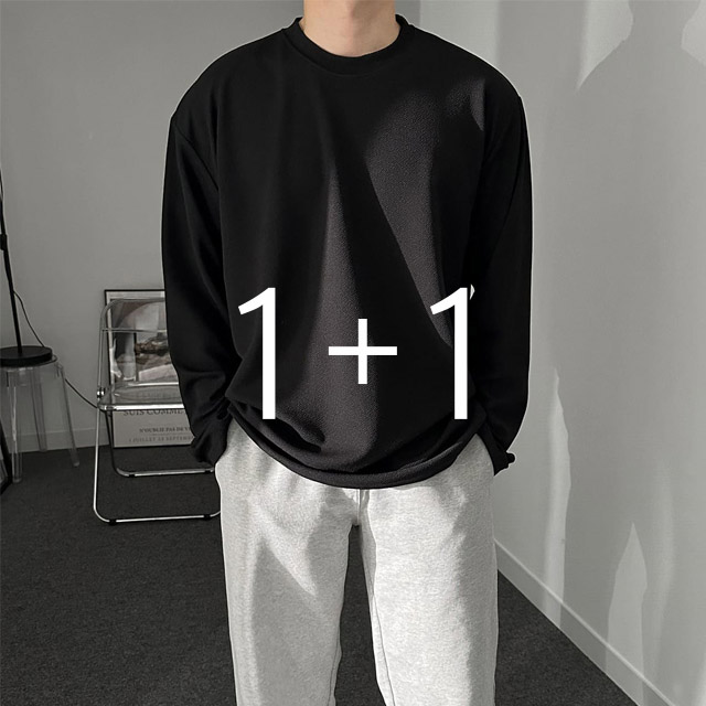 [당일출고] [1+1] 3XL 피넛 링클프리 긴팔 티셔츠