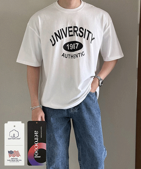 UNIVERSITY 1987 에어로쿨 반팔티